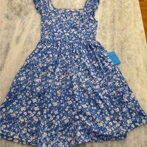 Elegant Blue Floral Mini Dress